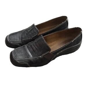 Natural Soul NATURALIZER Womens Size 8.5M Brown Flats Alligator Loafers Shoes